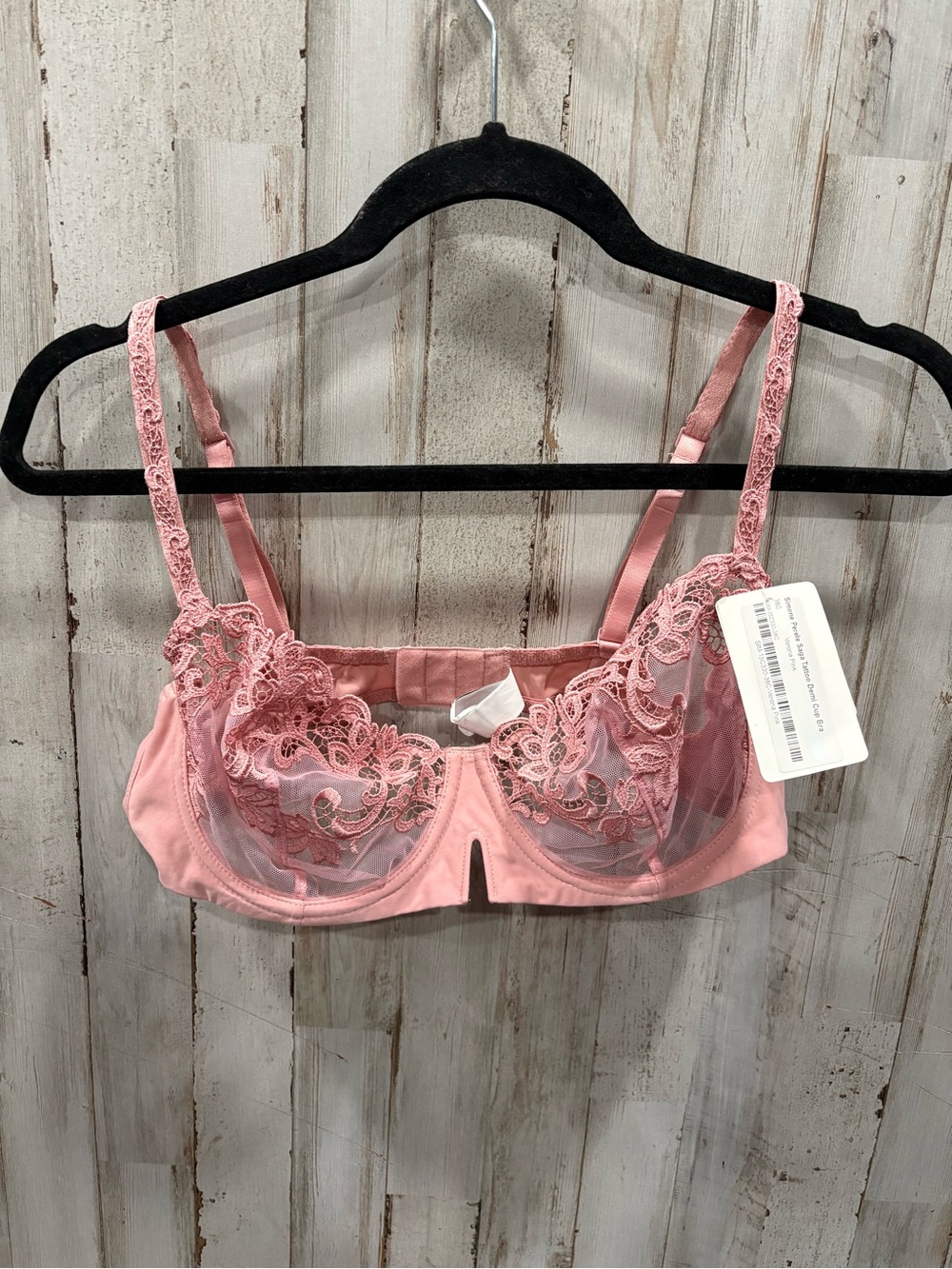 New Simone Perele Saga Tattoo Demi Cup Bra Verona Pink Lace 38C Sexy Lingerie